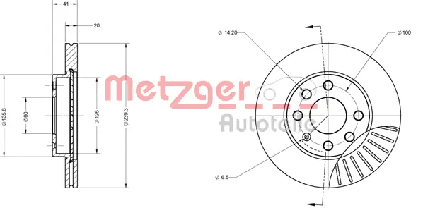 6110054 METZGER Тормозной диск (фото 2)
