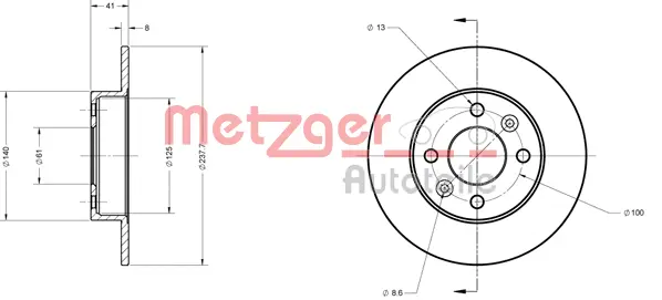 6110061 METZGER Тормозной диск (фото 2)