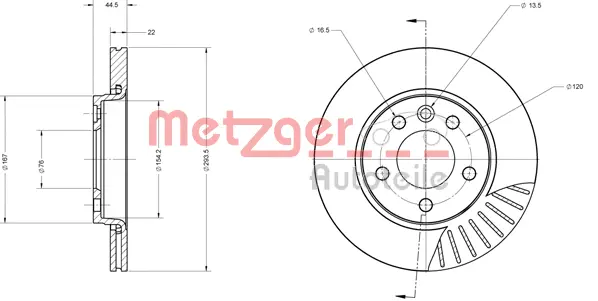 6110096 METZGER Тормозной диск (фото 2)