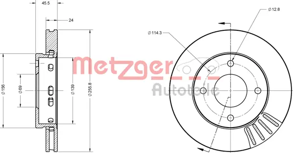 6110111 METZGER Тормозной диск (фото 2)