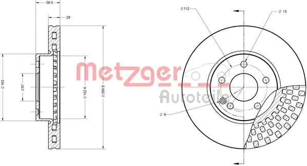 6110121 METZGER Тормозной диск (фото 2)