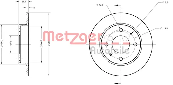 6110123 METZGER Тормозной диск (фото 2)