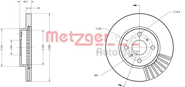 6110154 METZGER Тормозной диск (фото 2)