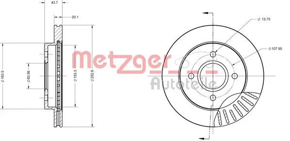 6110157 METZGER Тормозной диск (фото 2)