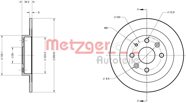 6110211 METZGER Тормозной диск (фото 2)