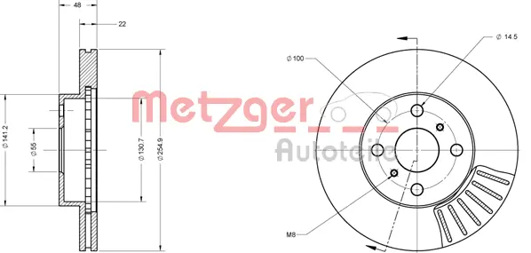 6110212 METZGER Тормозной диск (фото 2)