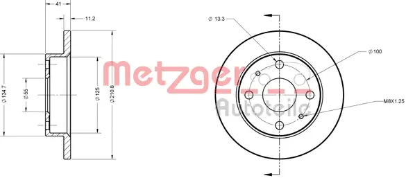 6110214 METZGER Тормозной диск (фото 2)