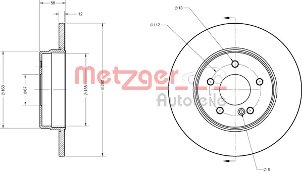 6110218 METZGER Тормозной диск (фото 2)