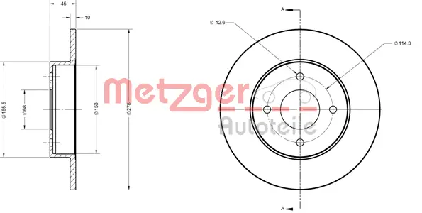 6110220 METZGER Тормозной диск (фото 2)