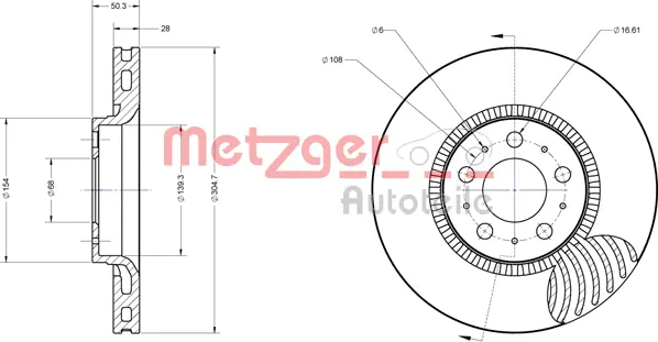 6110222 METZGER Тормозной диск (фото 2)