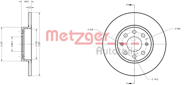 6110246 METZGER Тормозной диск (фото 2)