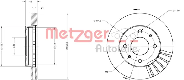6110248 METZGER Тормозной диск (фото 2)