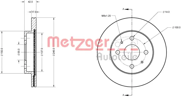 6110277 METZGER Тормозной диск (фото 2)