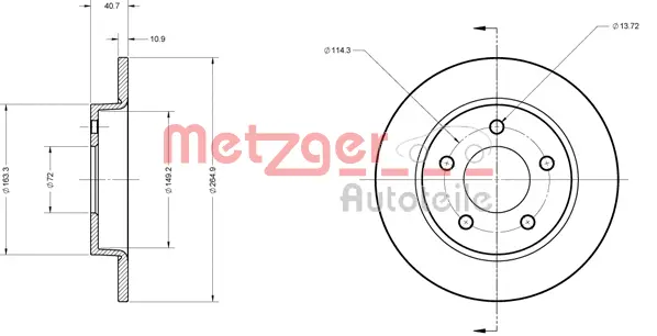 6110301 METZGER Тормозной диск (фото 2)