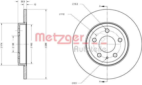 6110311 METZGER Тормозной диск (фото 2)