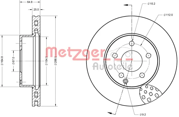 6110327 METZGER Тормозной диск (фото 2)