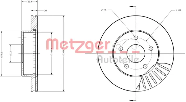 6110364 METZGER Тормозной диск (фото 2)