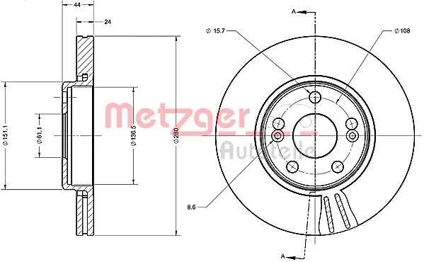 6110386 METZGER Тормозной диск (фото 2)