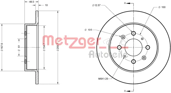 6110400 METZGER Тормозной диск (фото 2)