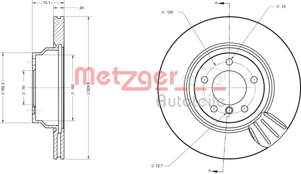 6110401 METZGER Тормозной диск (фото 2)