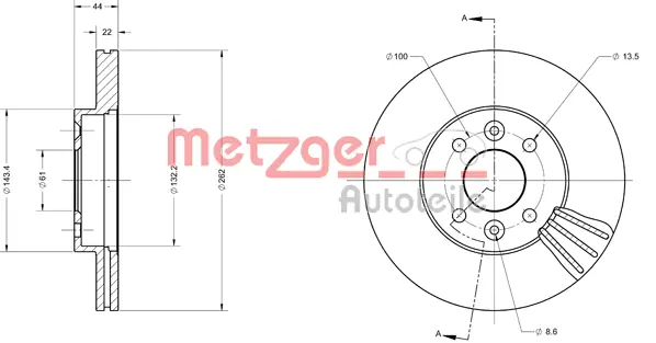 6110406 METZGER Тормозной диск (фото 2)