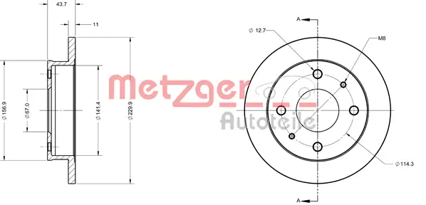 6110429 METZGER Тормозной диск (фото 2)