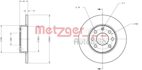 6110450 METZGER Тормозной диск (фото 2)