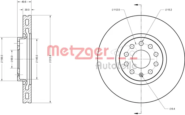 6110486 METZGER Тормозной диск (фото 2)