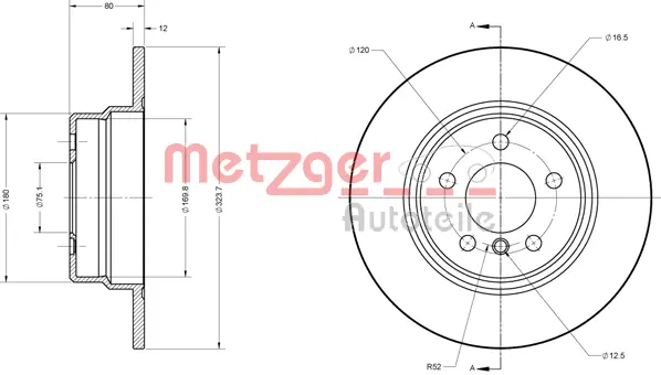 6110606 METZGER Тормозной диск (фото 2)