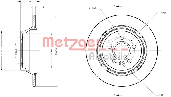6110615 METZGER Тормозной диск (фото 2)