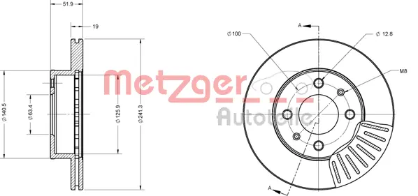 6110618 METZGER Тормозной диск (фото 2)