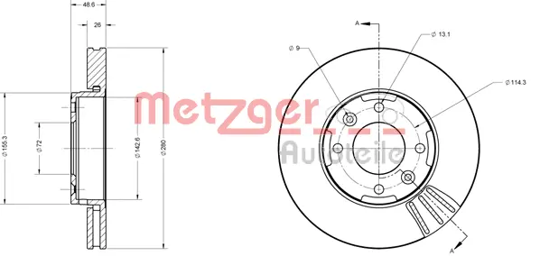 6110636 METZGER Тормозной диск (фото 2)