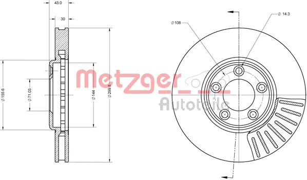6110642 METZGER Тормозной диск (фото 2)