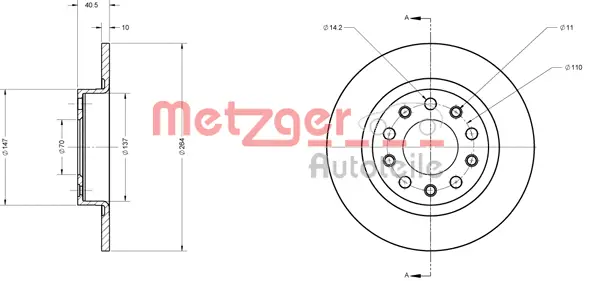 6110690 METZGER Тормозной диск (фото 2)