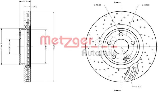 6110754 METZGER Тормозной диск (фото 2)