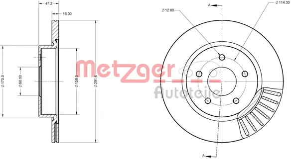 6110759 METZGER Тормозной диск (фото 2)