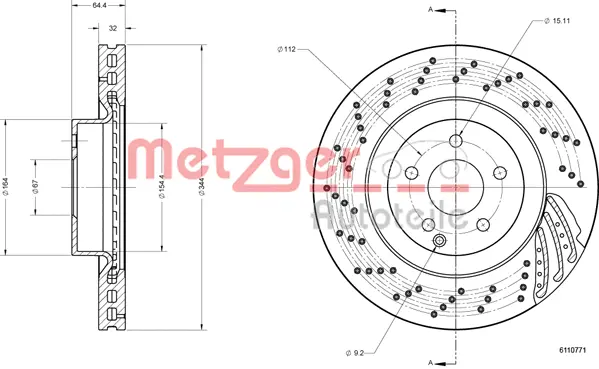 6110771 METZGER Тормозной диск (фото 2)