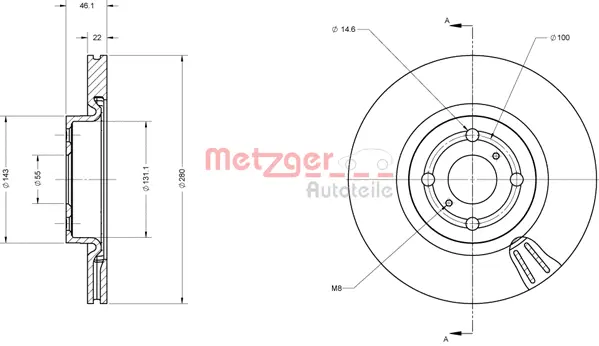 6110817 METZGER Тормозной диск (фото 2)