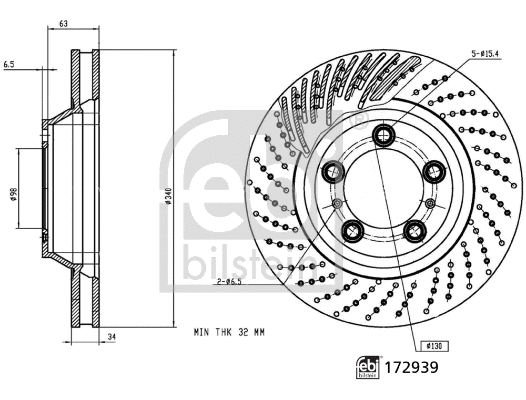 172939 FEBI Тормозной диск (фото 1)
