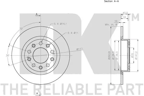 201035 NK Тормозной диск (фото 3)