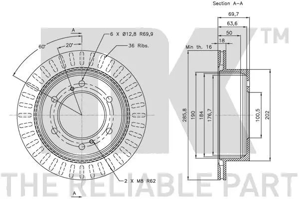 202266 NK Тормозной диск (фото 3)