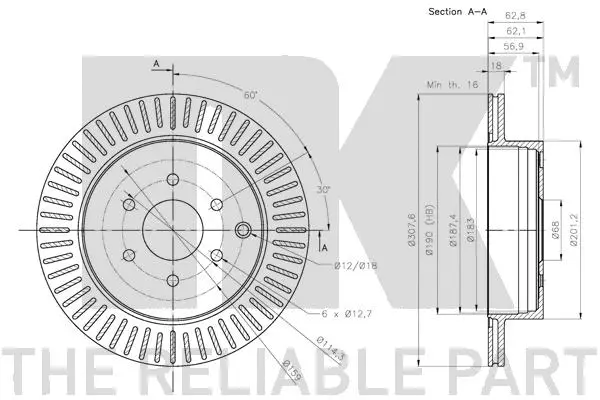 202281 NK Тормозной диск (фото 3)
