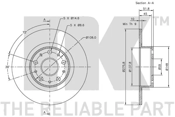 202334 NK Тормозной диск (фото 3)