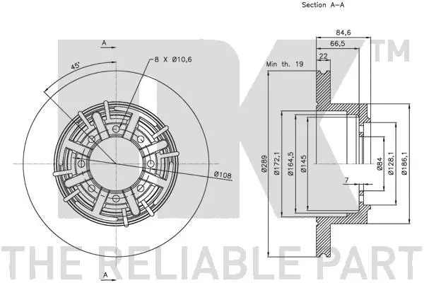 202345 NK Тормозной диск (фото 3)
