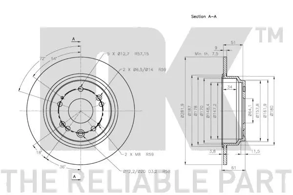 202645 NK Тормозной диск (фото 3)