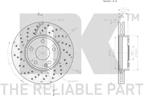 2033116 NK Тормозной диск (фото 3)