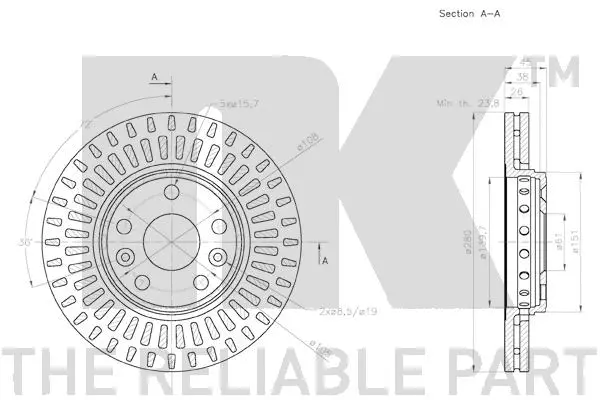 2033122 NK Тормозной диск (фото 3)