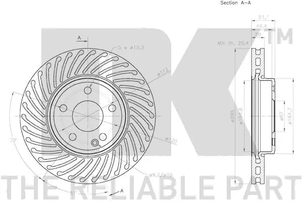 2033125 NK Тормозной диск (фото 3)