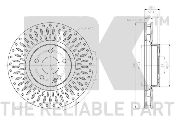 2033129 NK Тормозной диск (фото 3)