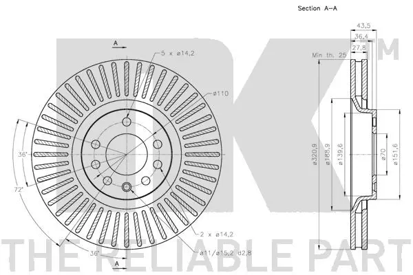 203673 NK Тормозной диск (фото 3)